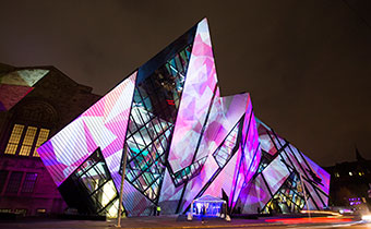 ROM's Michael Lee-Chin Crystal lit up at night