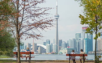 View of CN Tower from Toronto Island