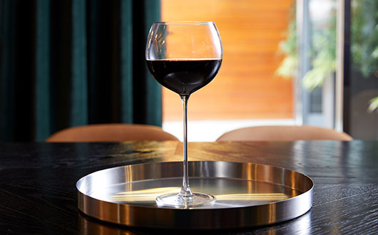 Wine on tray